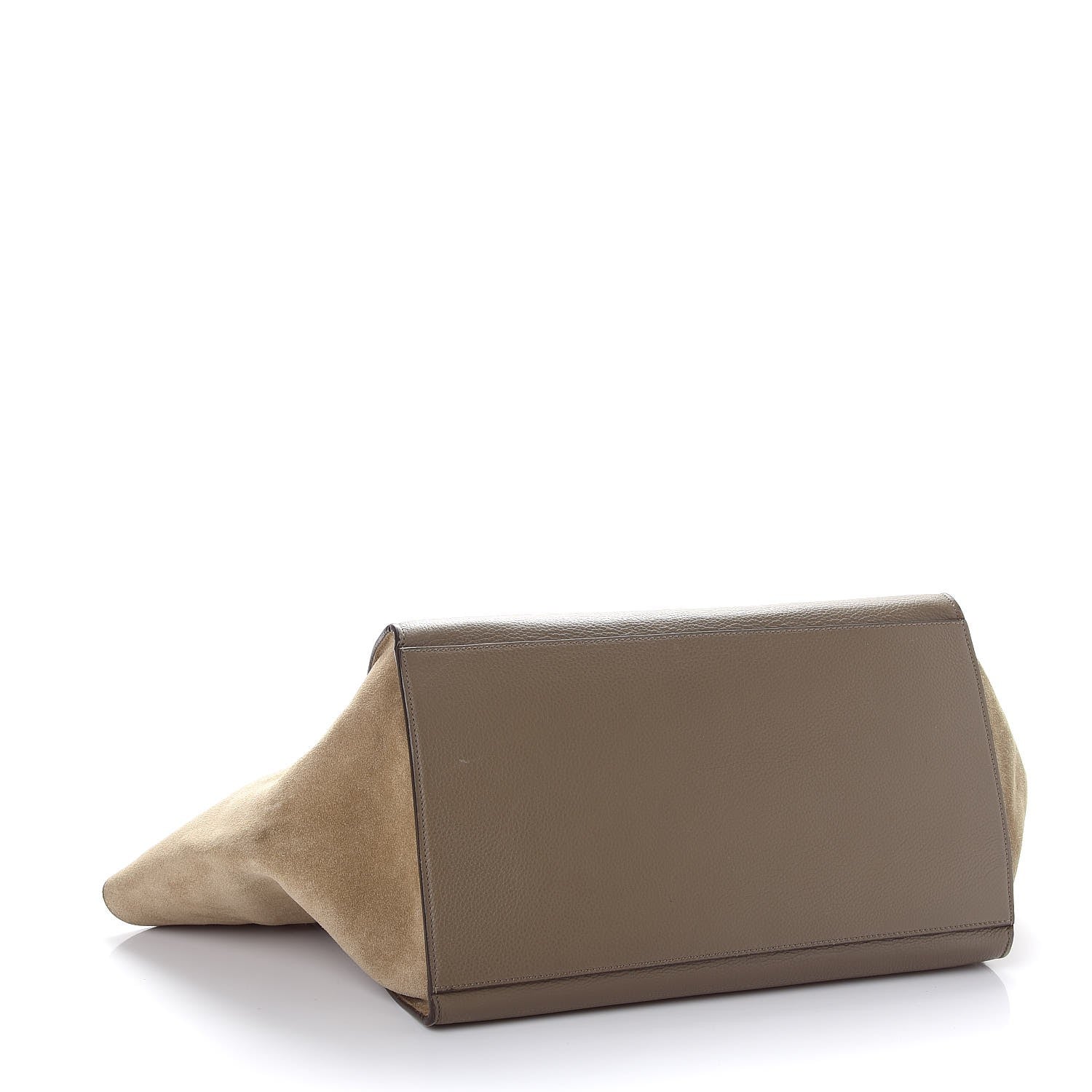 Celine Drummed Calfskin Suede Large Trapeze Souris 4 of 10