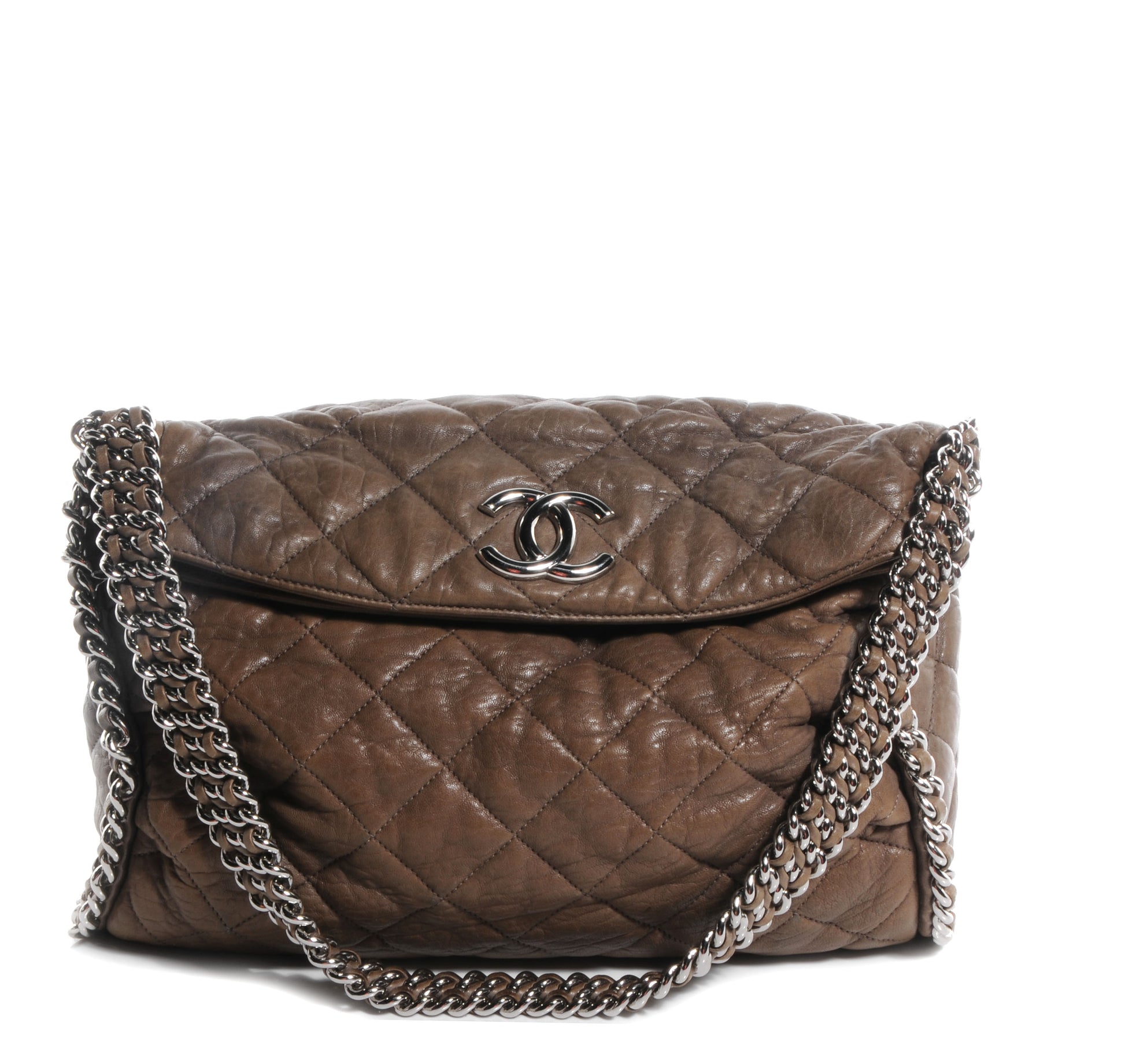 Chanel Washed Lambskin Chain Around Hobo Brown 1 of 9