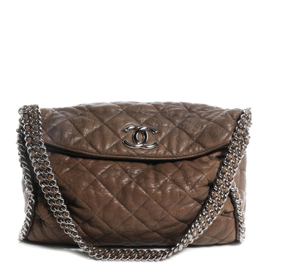 Chanel Washed Lambskin Chain Around Hobo Brown 1 of 9