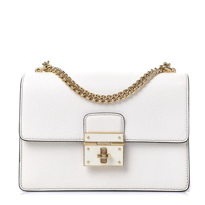 Dolce & Gabbana Grained Calfskin Rosalia Shoulder Bag White 1 of 8