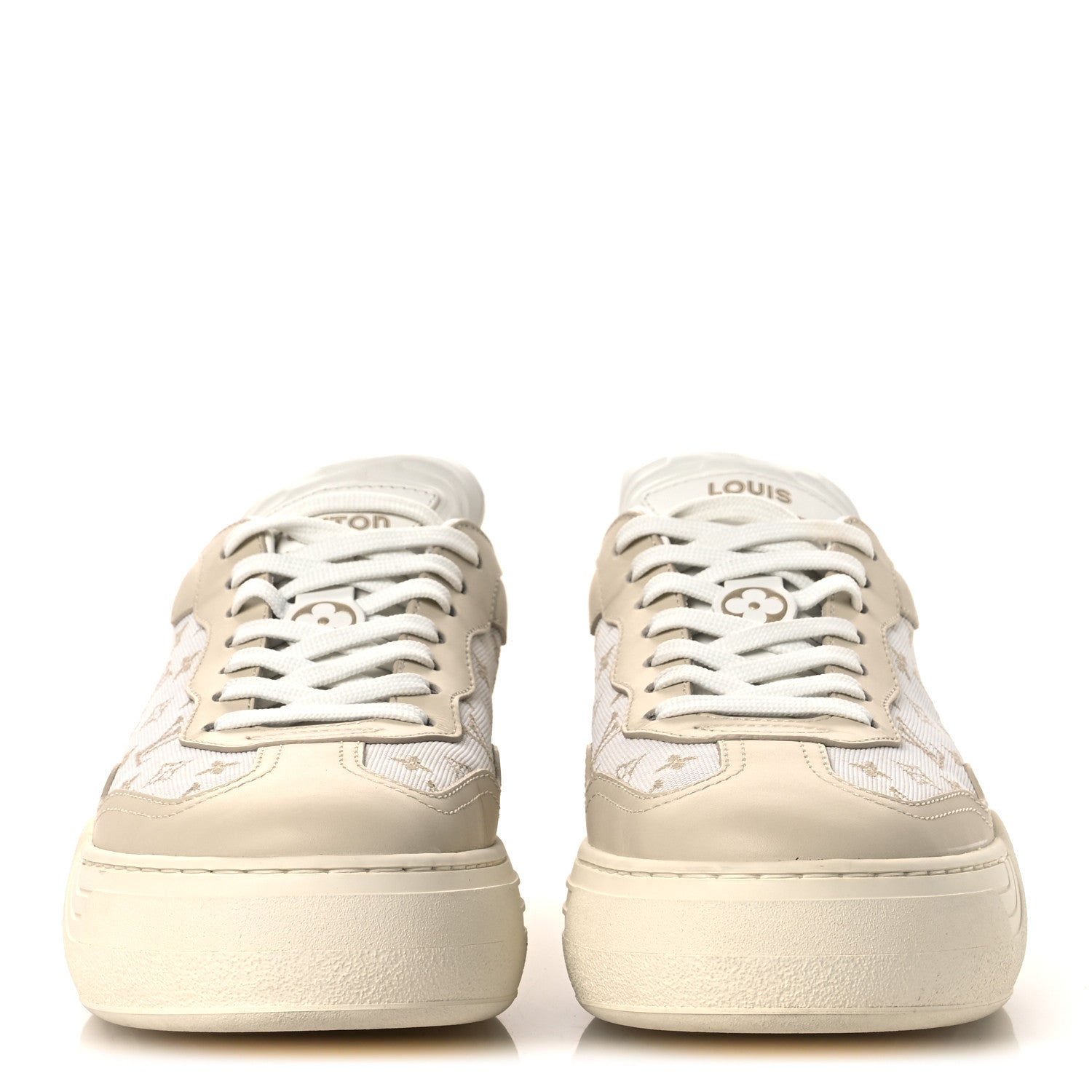 Louis Vuitton Canvas Calfskin Monogram LV Groovy Platform Sneakers 39 Beige 3 of 11