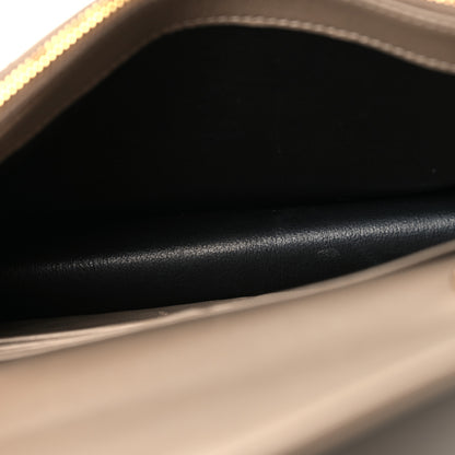 Saint Laurent Lambskin Matelasse Chevron Monogram Envelope Chain Wallet Dusty Grey 5 of 10