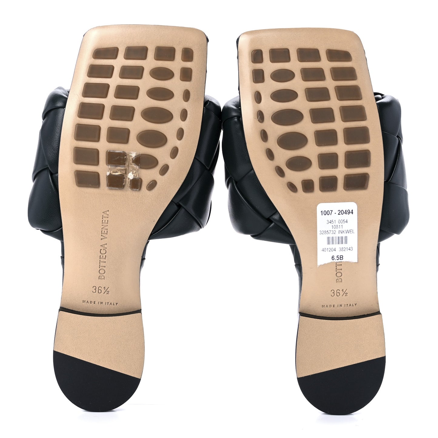 Nappa Maxi Intrecciato Lido Flat Sandals 36.5 Inkwell