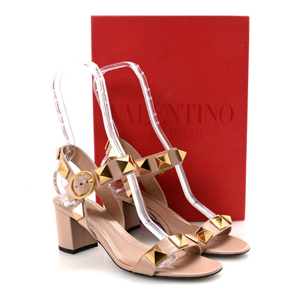 Valentino Garavani Calfskin Roman Stud 60mm Sandals 37.5 Rose Cannelle 10 of 10