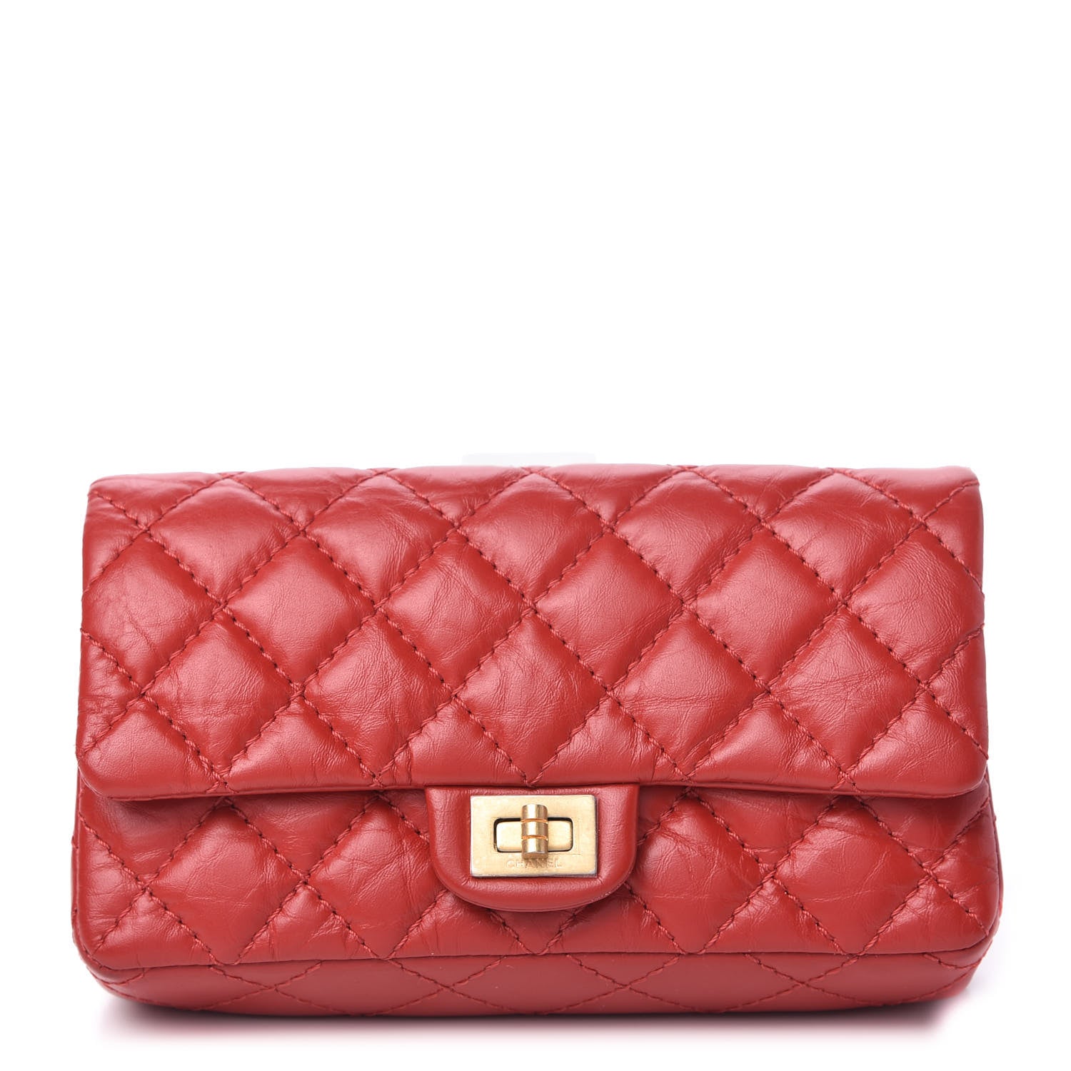 Chanel Aged Calfskin Quilted 2.55 Reissue Flap Belt Bag Red 1 of 10