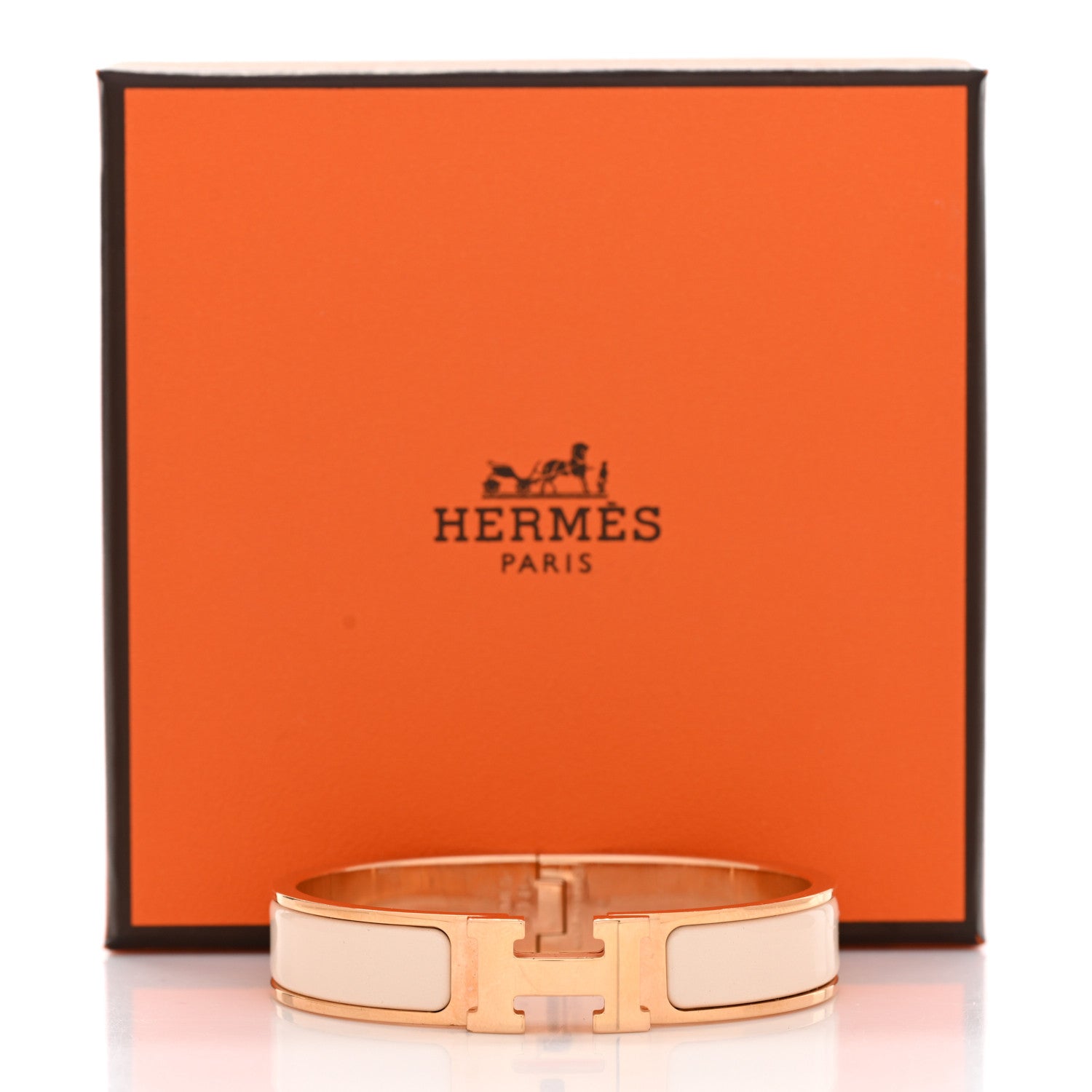 Hermes Enamel Narrow Clic Clac H Bracelet PM Creme 5 of 5