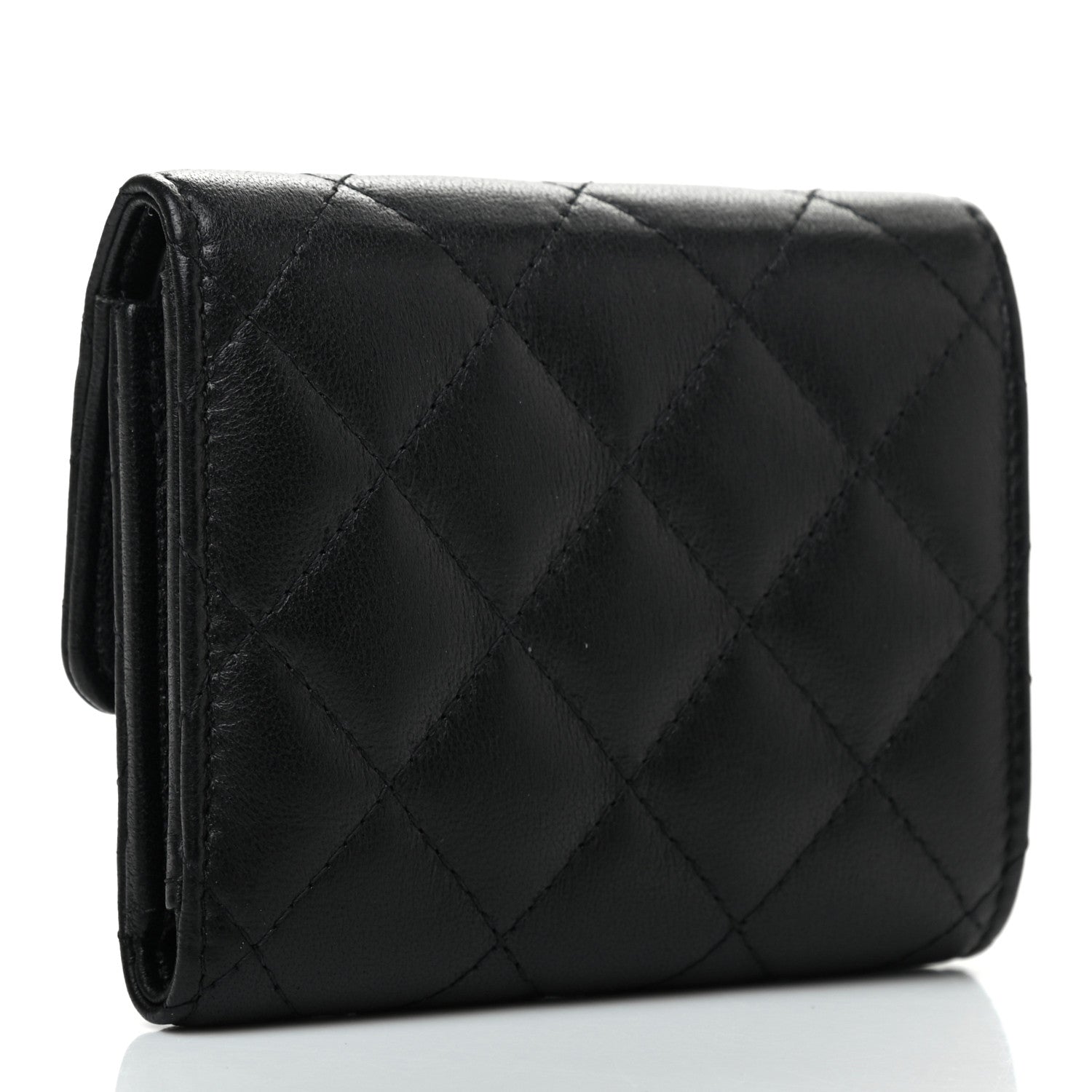 Chanel Lambskin Quilted Small Graffiti Compact Wallet Black 3 of 9