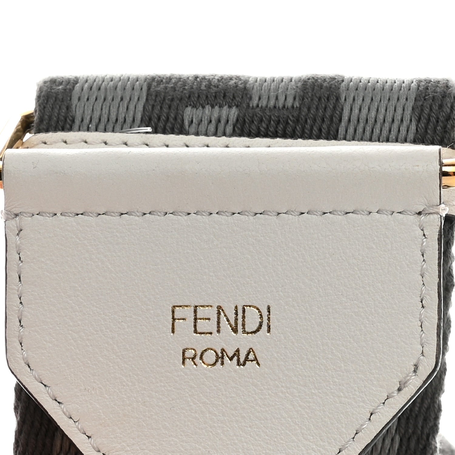 Fendi Ribbon Vitello Seta FF 1974 Adjustable Strap You Ardesia Pietra White Ice 3 of 5