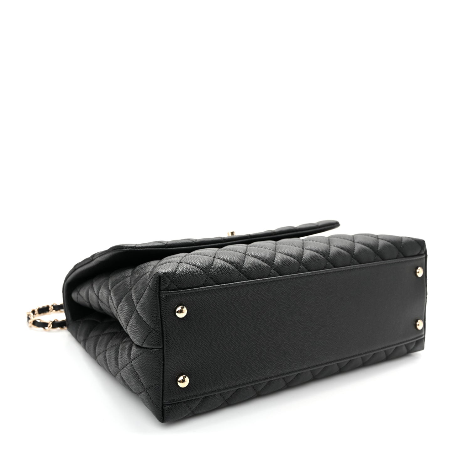 Caviar Quilted Medium Coco Handle Flap Black