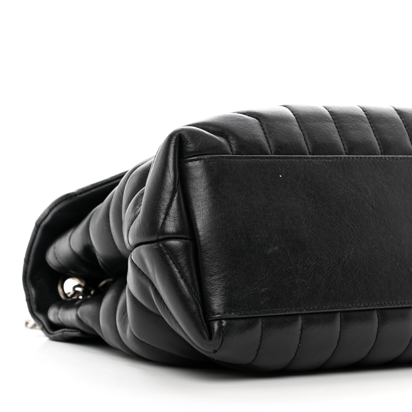 Calfskin Y Quilted Monogram Medium Loulou Satchel Black