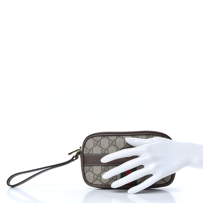 Gucci GG Supreme Monogram Ophidia Phone Case Wristlet Brown 2 of 8