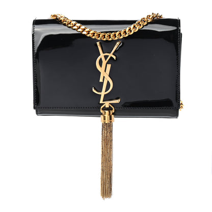 Saint Laurent Patent Small Classic Monogram Kate Tassel Satchel Black 1 of 8
