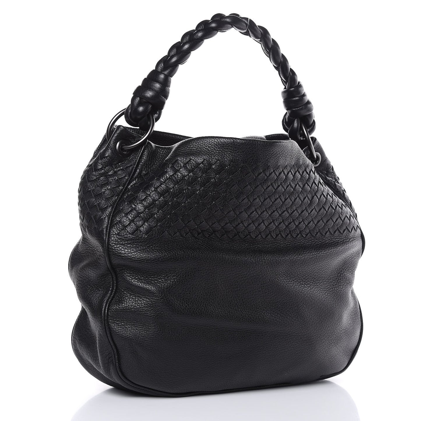 Cervo Intrecciato Shoulder Bag Black