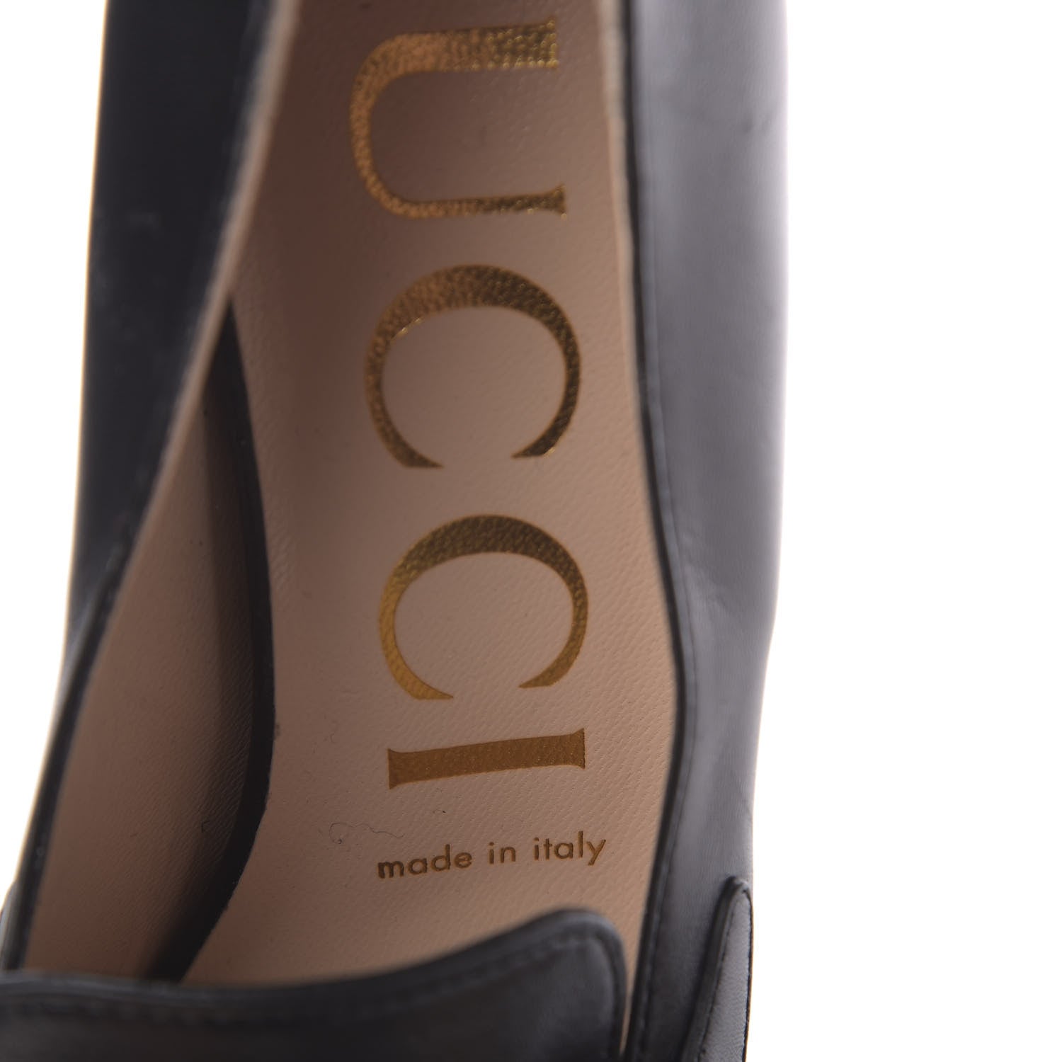 Gucci Malaga Kid Zumi Mid Heel Loafers 37.5 Black 6 of 9