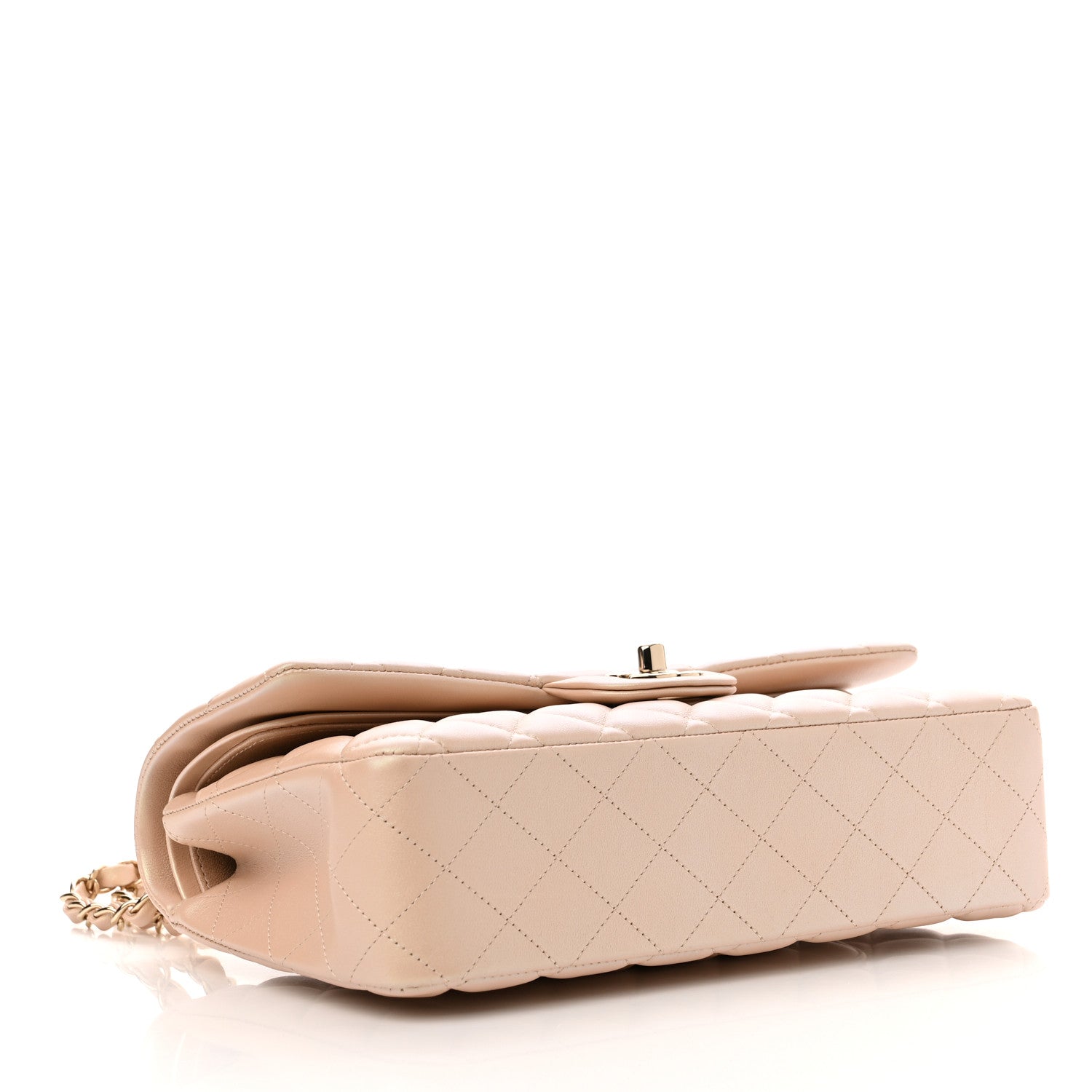 Chanel Iridescent Calfskin Quilted Medium Double Flap Beige 4 of 14
