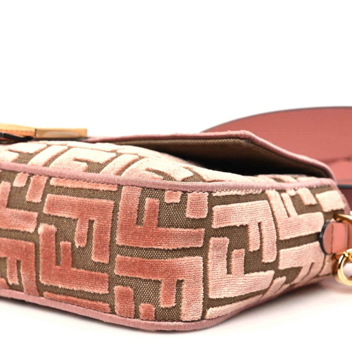 Fendi Velvet Jacquard Crystal FF Baguette Macaron 10 of 10