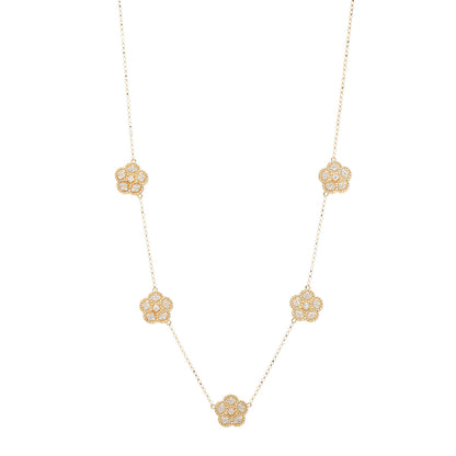 Roberto Coin 18K Yellow Gold Diamond Daisy Station Necklace 1 of 5