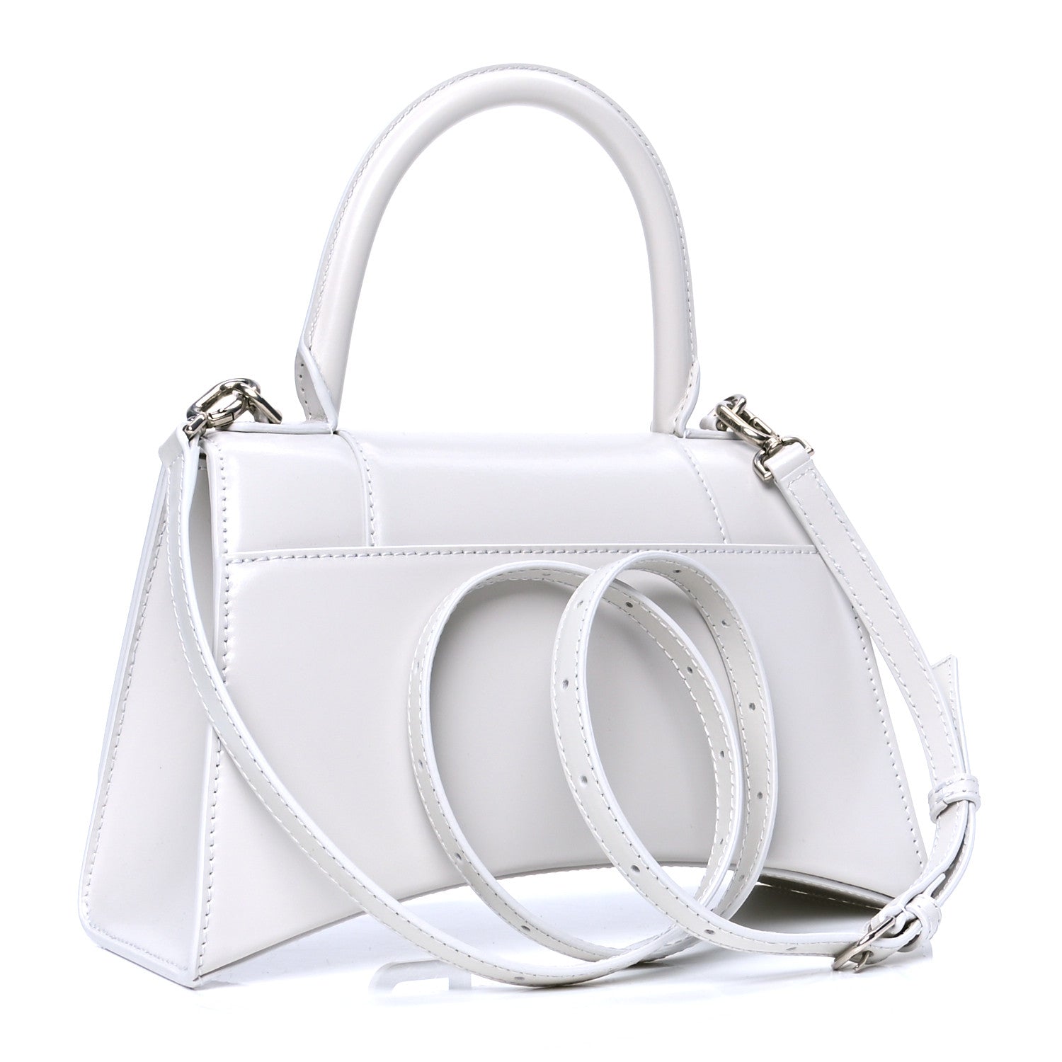 Balenciaga Shiny Box Calfskin Small Hourglass Top Handle Bag Chalky White 2 of 4