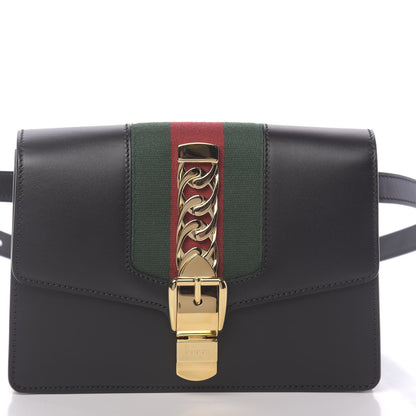 Gucci Calfskin Sylvie Belt Bag Black 10 of 10