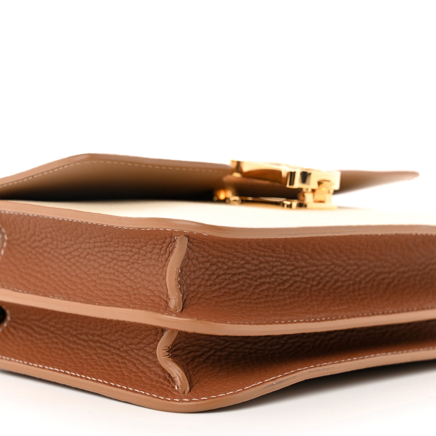 Burberry Grained Calfskin Small TB Bag Camel Alabaster Beige Warm Tan 8 of 9