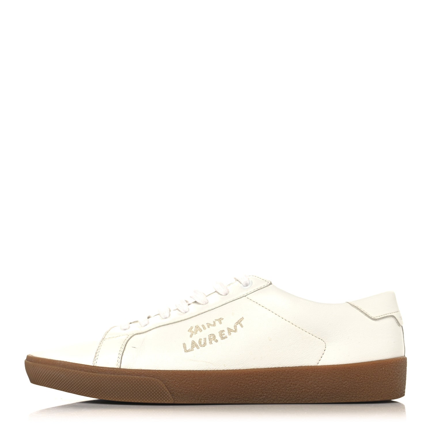 Saint Laurent Calfskin Embroidered Mens Court Classic Sneakers 42.5 White 1 of 9