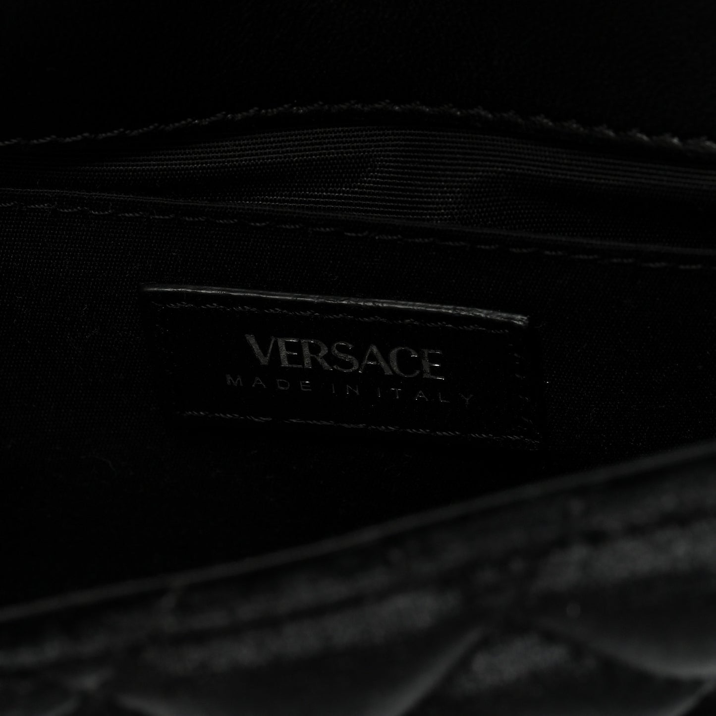 Velvet Quilted Icon Crossbody Bag Black