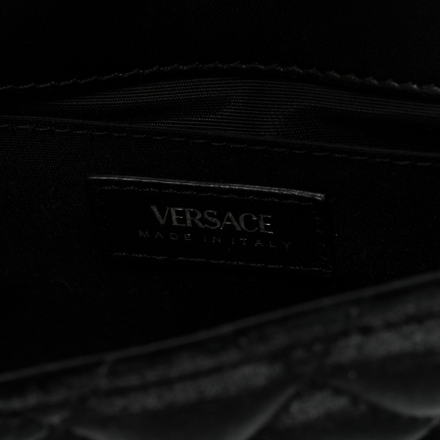 Versace Velvet Quilted Icon Crossbody Bag Black 6 of 8
