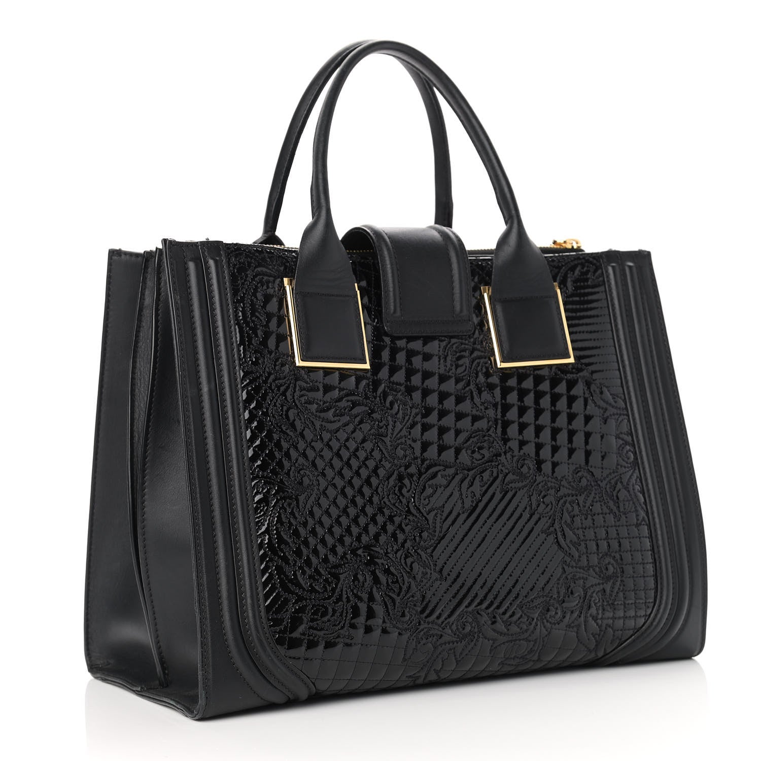 Versace Patent Micro Vanitas Icon Handbag Black 3 of 11