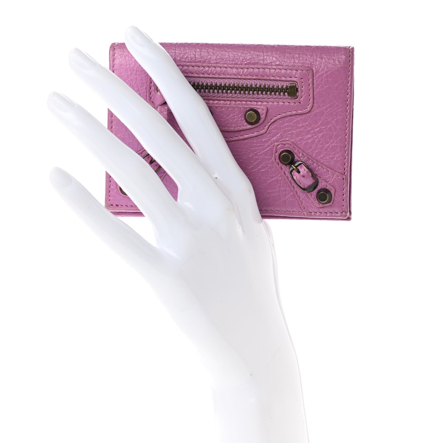 Agneau Classic Hardware Card Case Rose Berlingot