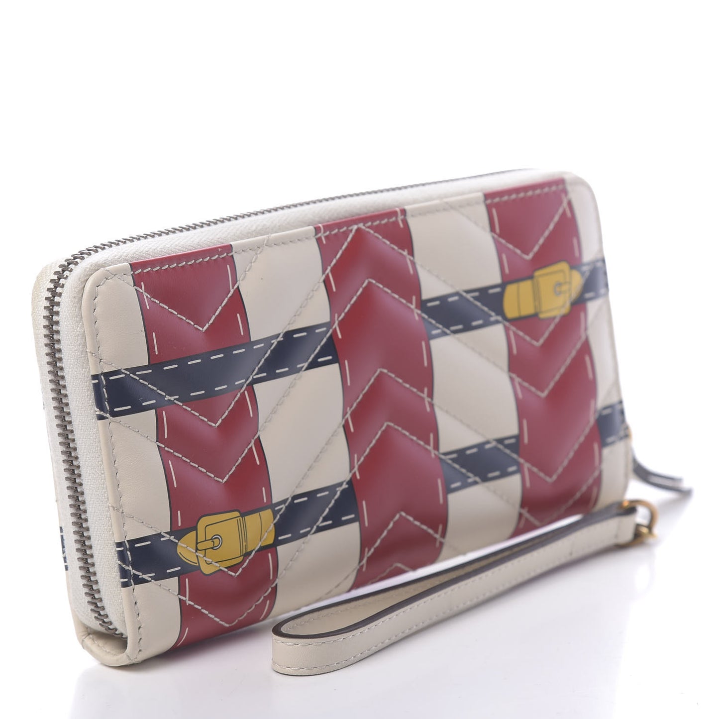 Calfskin Matelasse Trompe L'Oeil Print GG Marmont Zip Around Wallet
