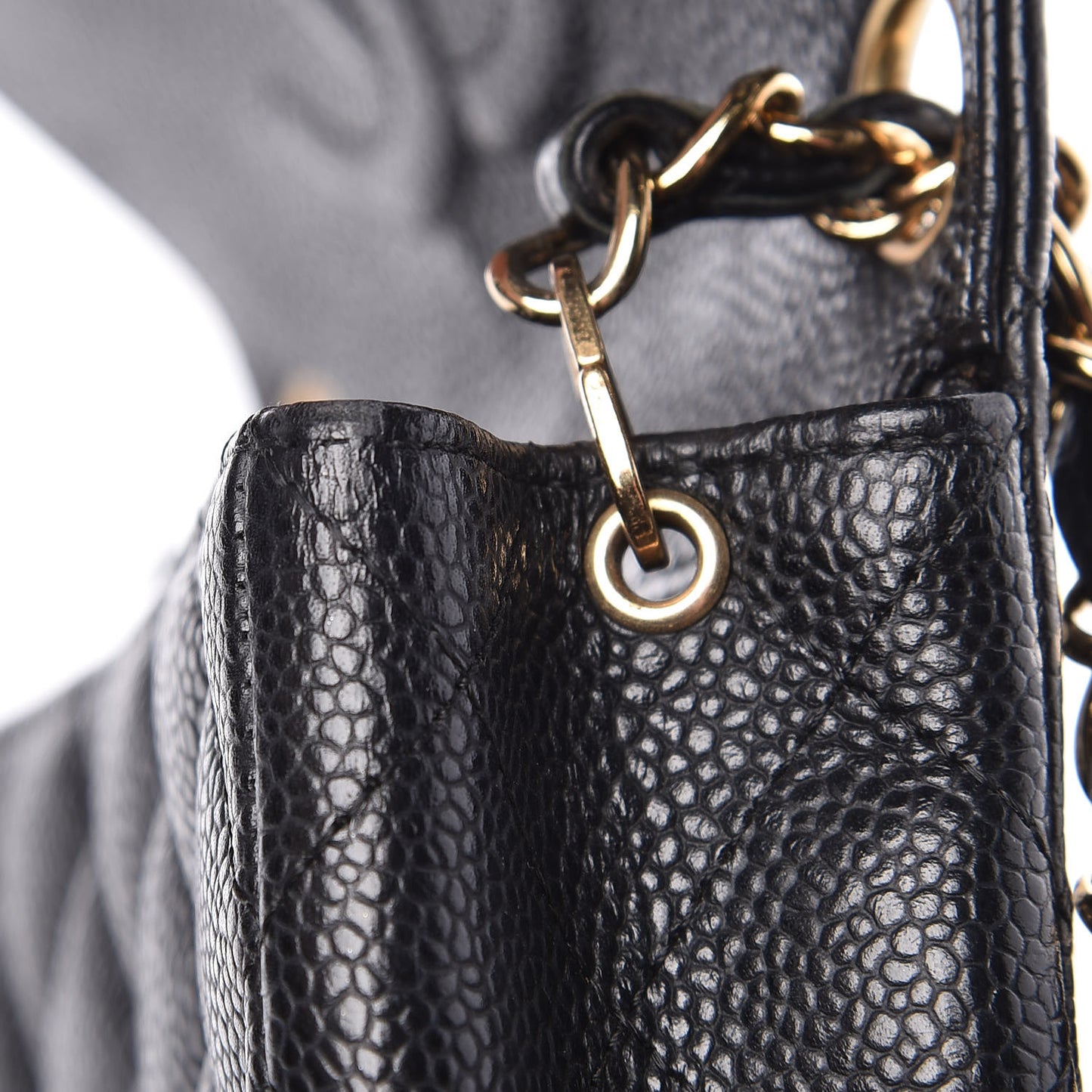 Caviar Quilted Mini Square Flap Black
