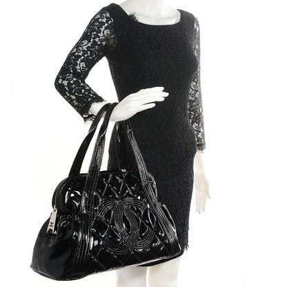 Chanel Vinyl Quilted CC Large Tote Black 2 of 7
