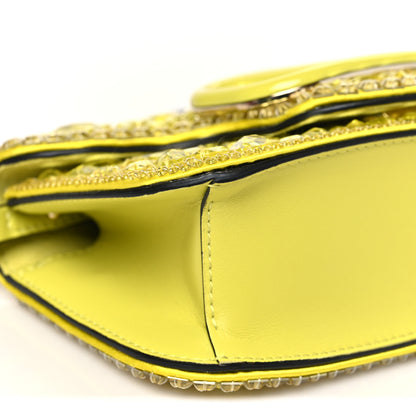 Valentino Garavani Crystal Nappa Enamel Vlogo Small Loco Shoulder Bag Lemon Cedar 8 of 10