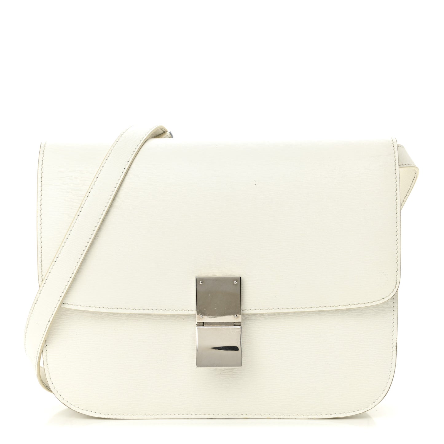 Liege Calfskin Medium Classic Box Flap Bag White White