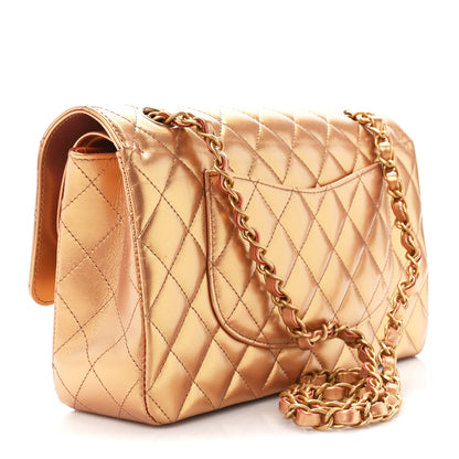 Chanel Metallic Lambskin Quilted Medium Double Flap Golden 3 of 13