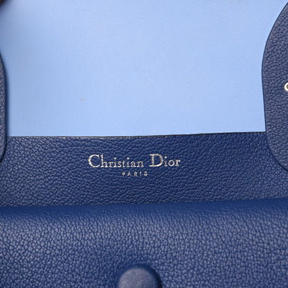 Christian Dior Supple Grained Calfskin Large Open Bar Tote Blue 6 of 16