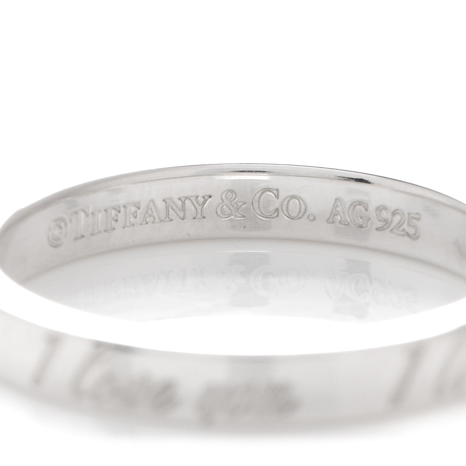 Tiffany Sterling Silver I Love You Band Ring 54 7 4 of 4