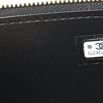Chanel Calfskin Crocodile Embossed Exoticoco Small Top Handle Vanity Case With Chain Black 6 of 10