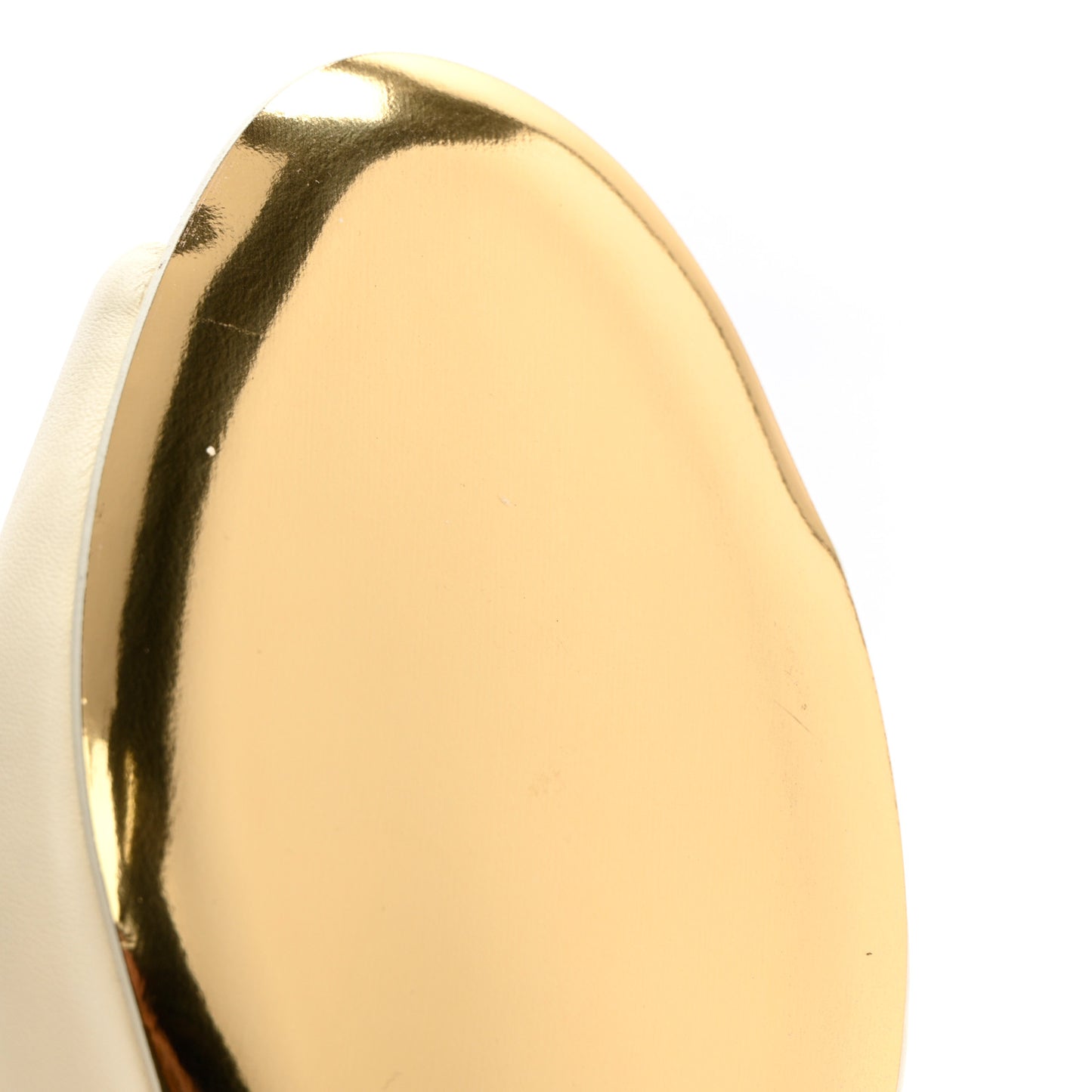 Lambskin Chain CC Mules 38 White Gold