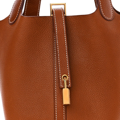 Hermes Taurillon Clemence Picotin Lock 18 PM Gold 9 of 14