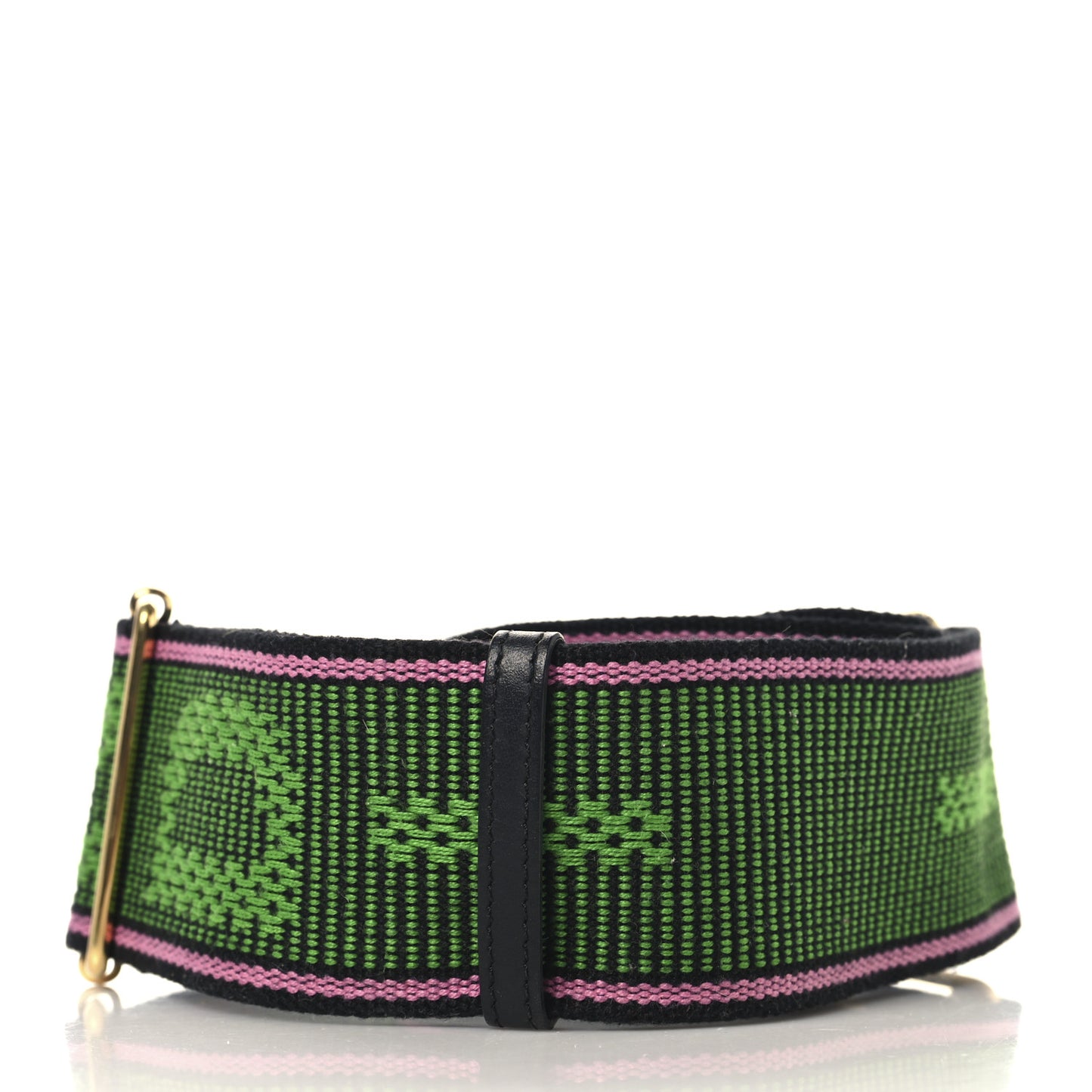 Cannete Ribbon Poly Vitello Century Logo Adjustable Strap You Rosa Antico Verde Black