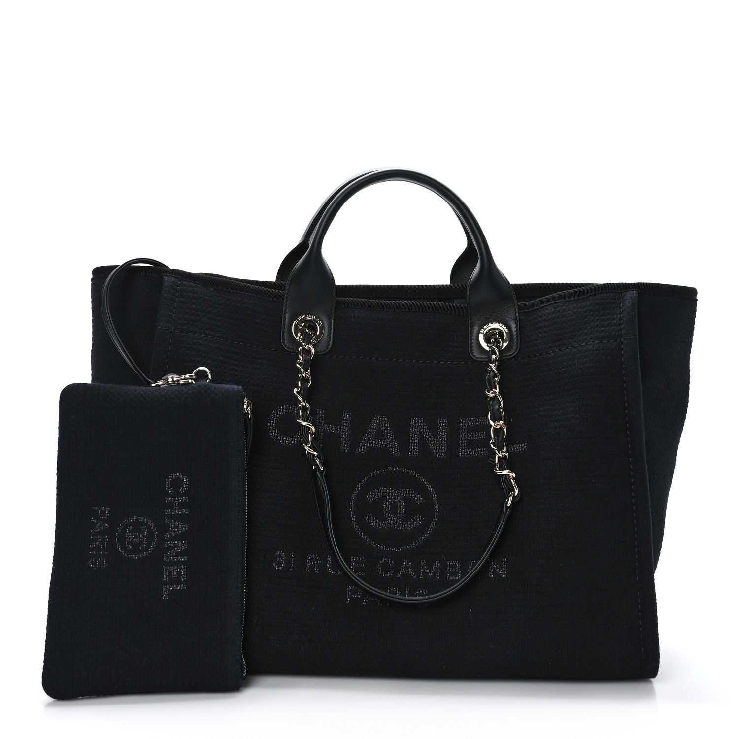 Chanel Mixed Fibers Medium Deauville Tote Black 3 of 10