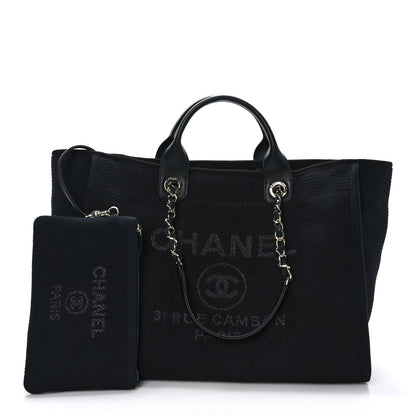 Chanel Mixed Fibers Medium Deauville Tote Black 3 of 10