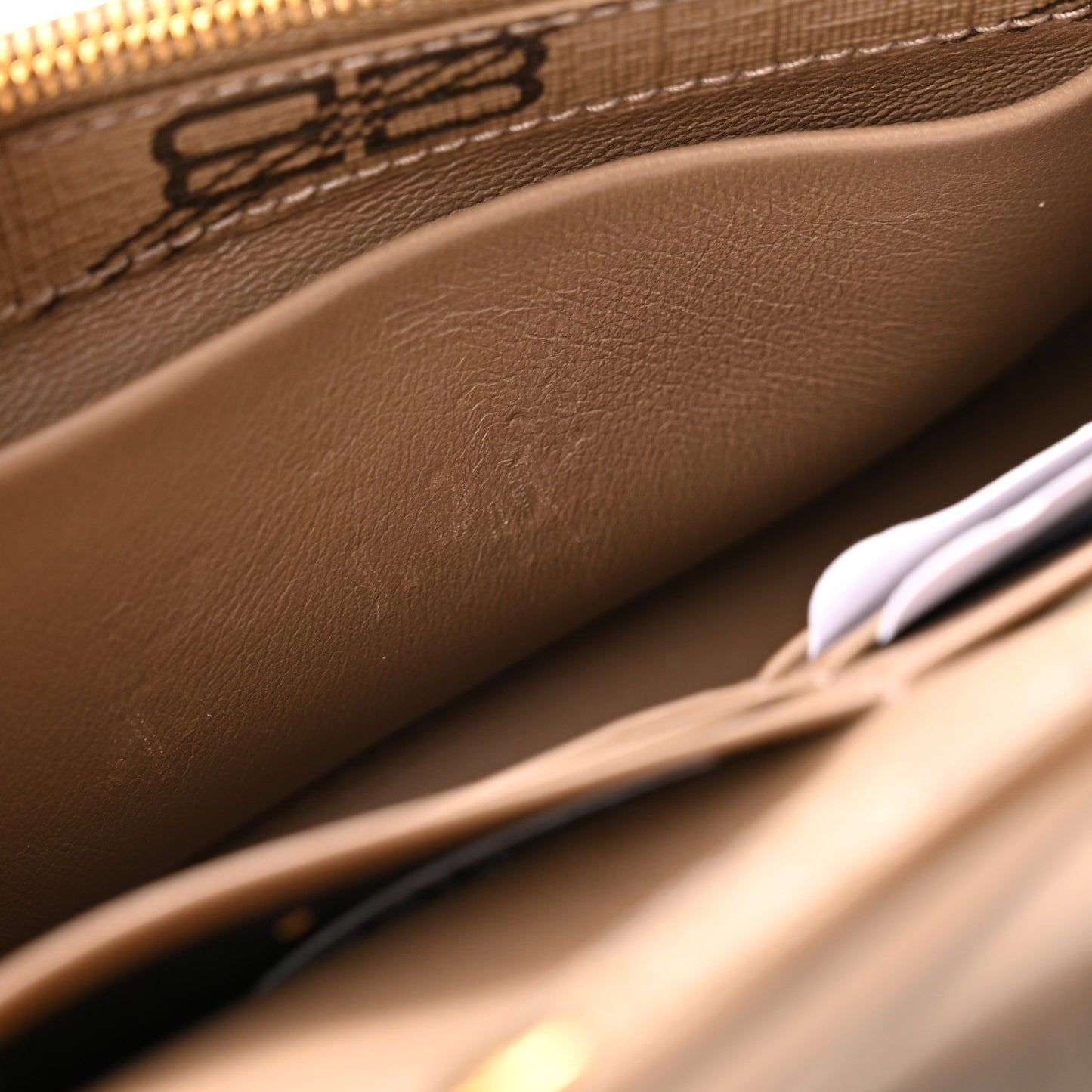 Coated Canvas BB Monogram Hourglass Chain Bag Beige Brown