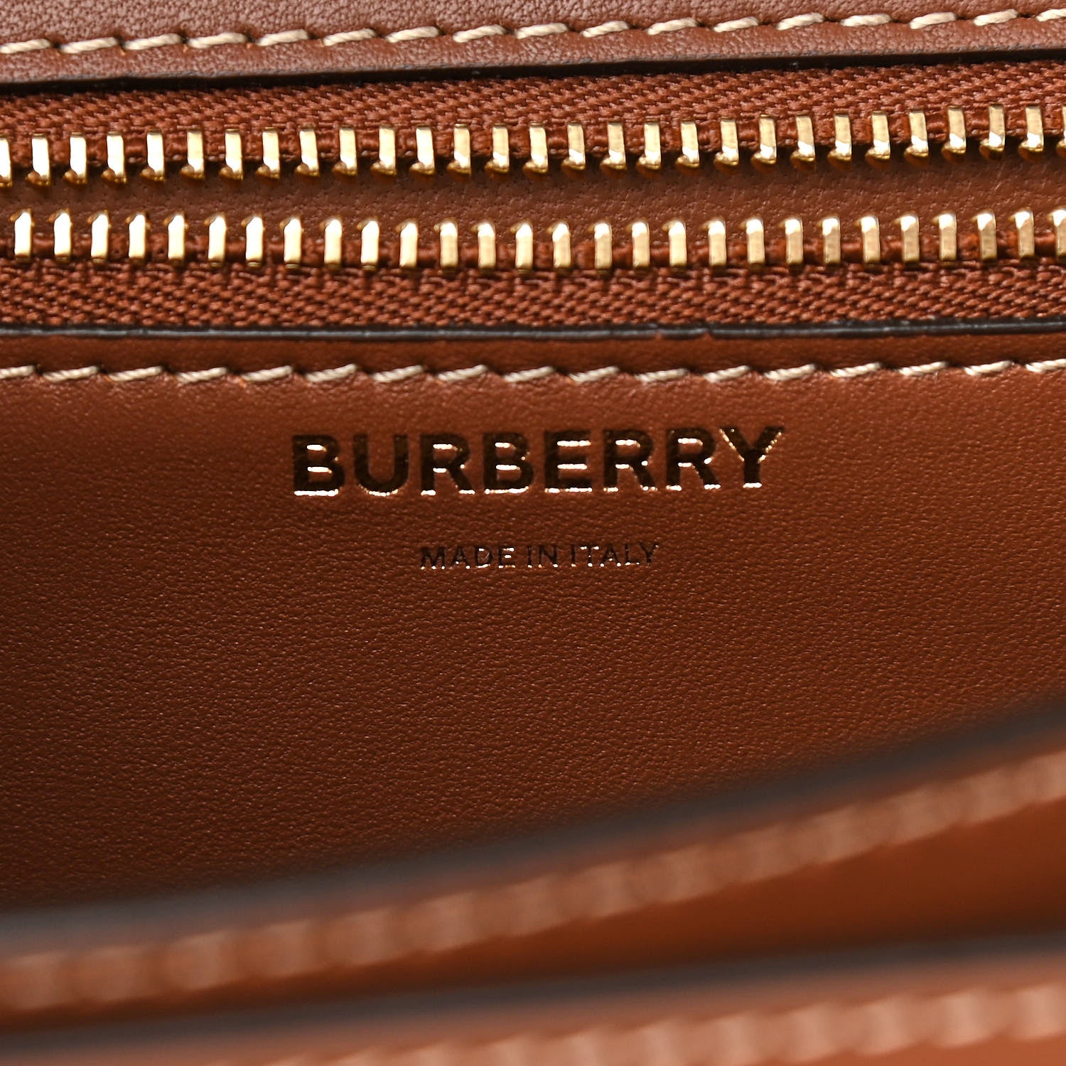 Burberry Calfskin Silk Animalia Print Small TB Bag Tan 6 of 10