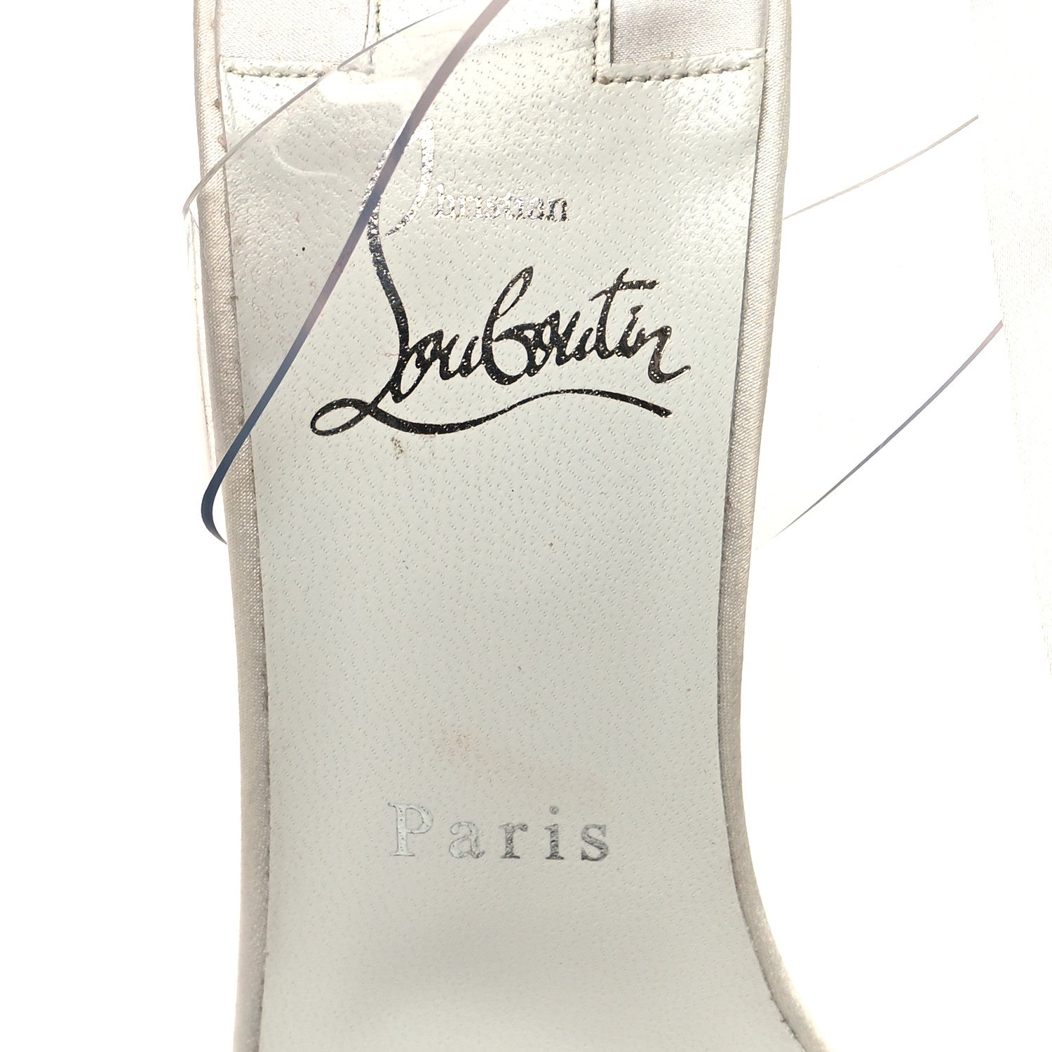 Christian Louboutin Satin Crystal PVC Astrinodo 100 Sandals 38 Ivory 7 of 8