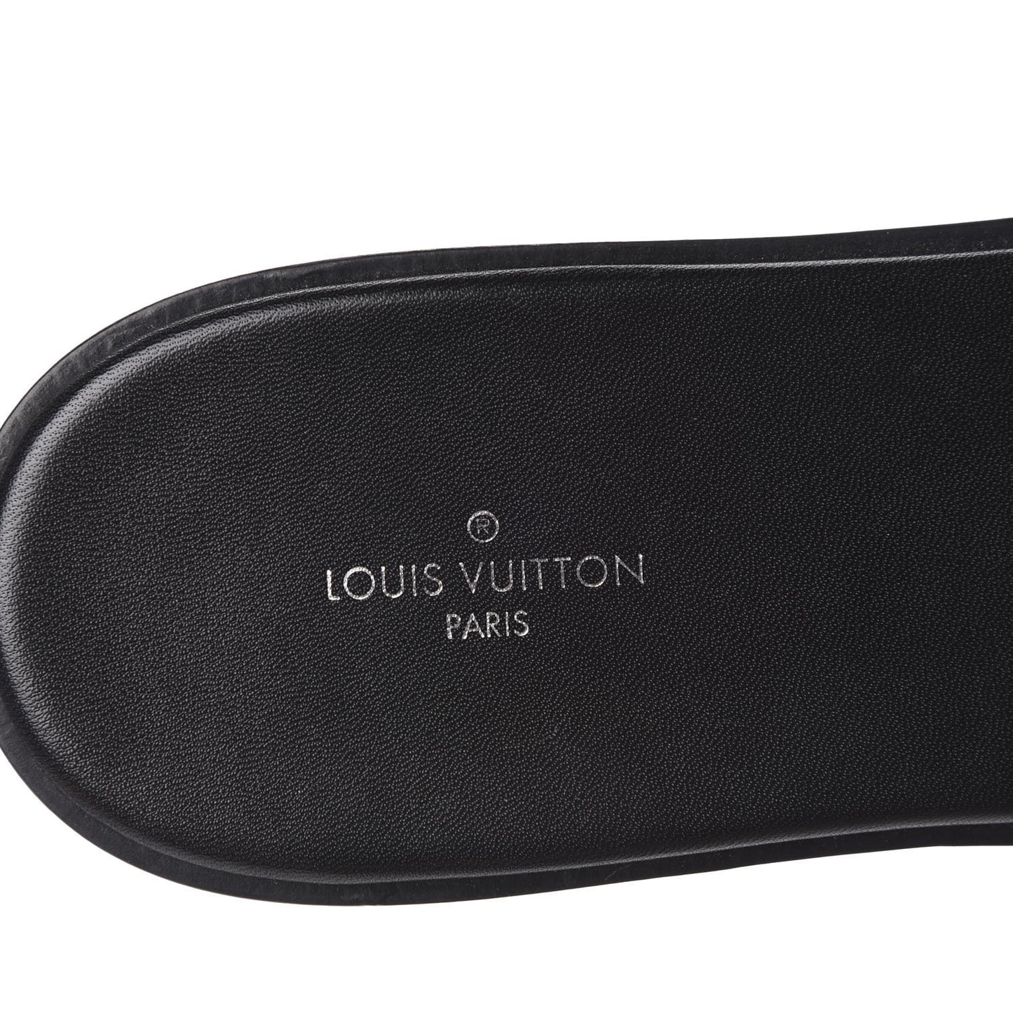 Patent Calfskin Monogram Black Heart Flat Mules 39 Cacao