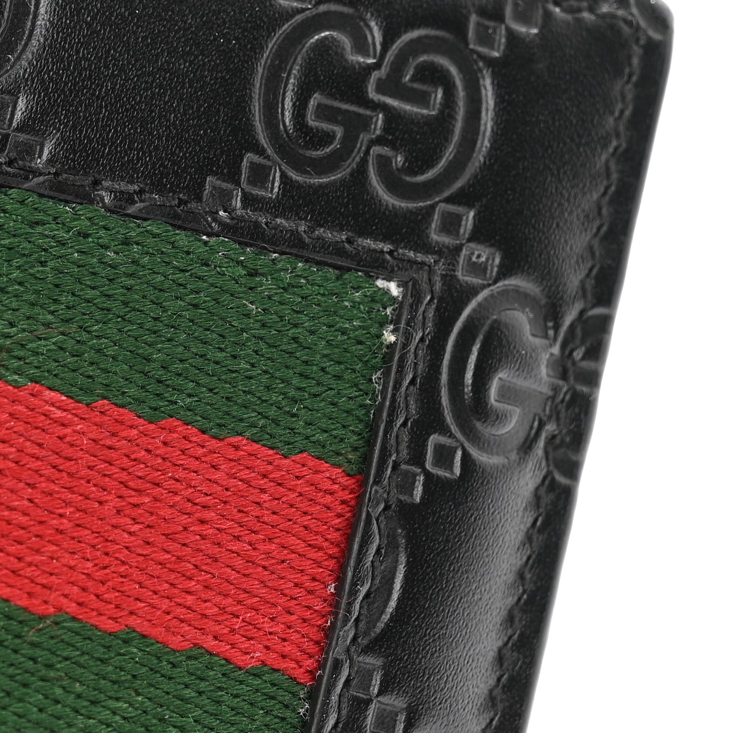 Guccissima Signature Web New Web Bi-Fold Coin Wallet Black