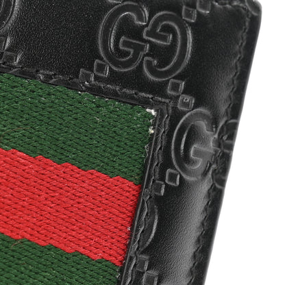 Gucci Guccissima Signature Web New Web Bi-Fold Coin Wallet Black 10 of 11