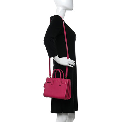 Saint Laurent Calfskin Nano Sac De Jour Lipstick Fuchsia 2 of 10